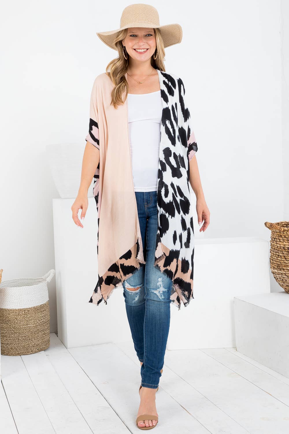 ANIMAL SKIN PATCH KIMONO