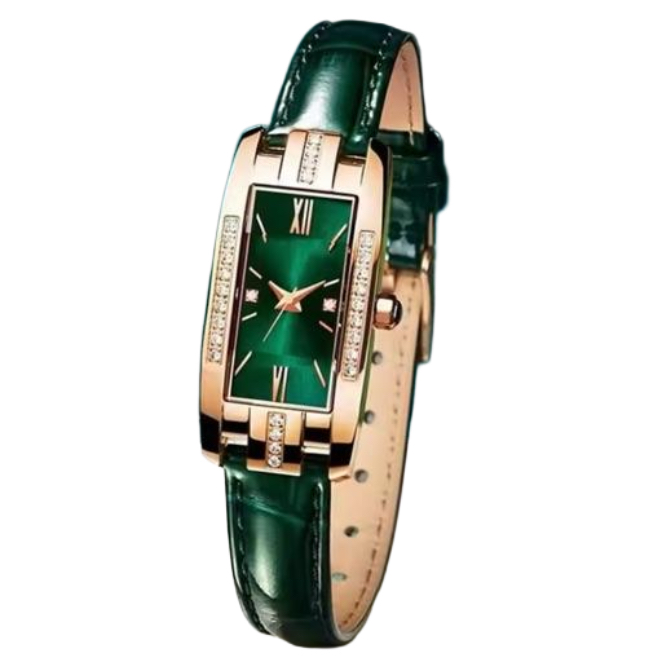 Women’s Luxury Green Quartz Leather Watch