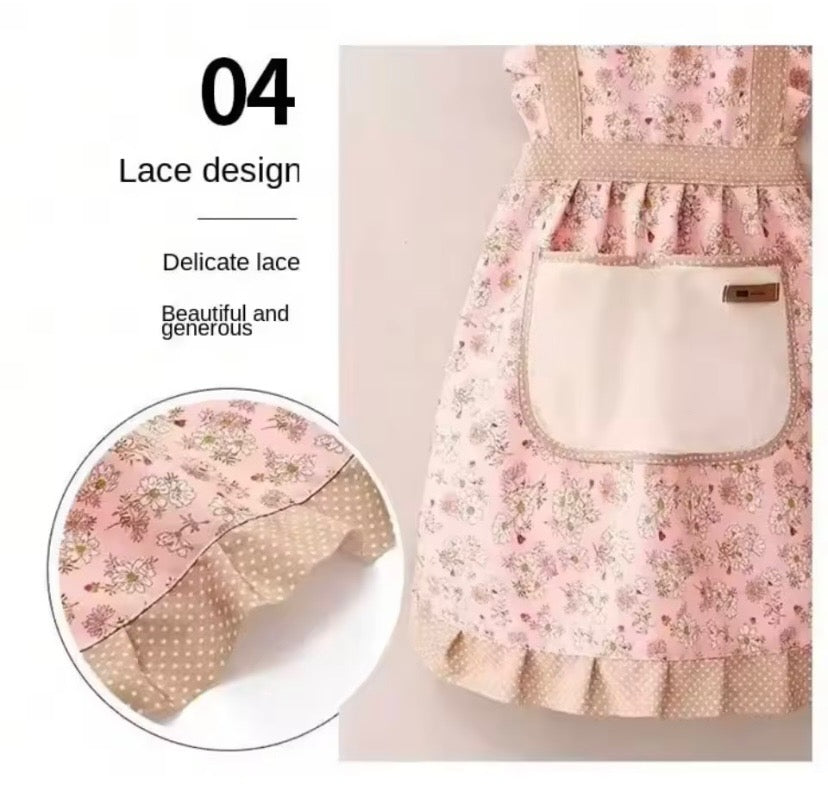 Women’s Floral Apron With Pocket
