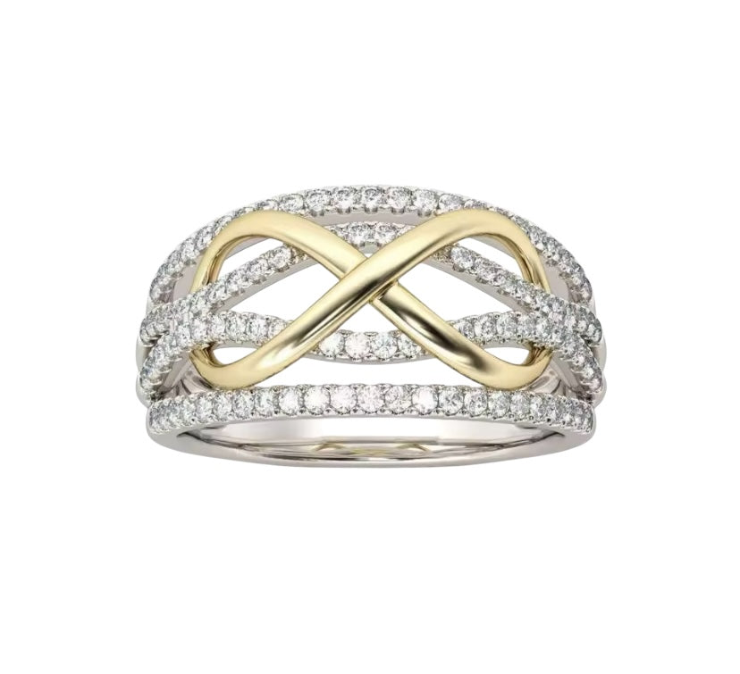 Infinity Bowknot Love Ring - 925 Sterling Silver & Shining Cubic Zircon Stones