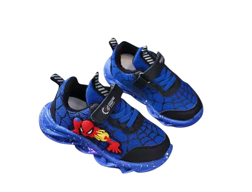 Boys Spiderman Mesh LED Light Up, Breathable Sport Shoes, Disney