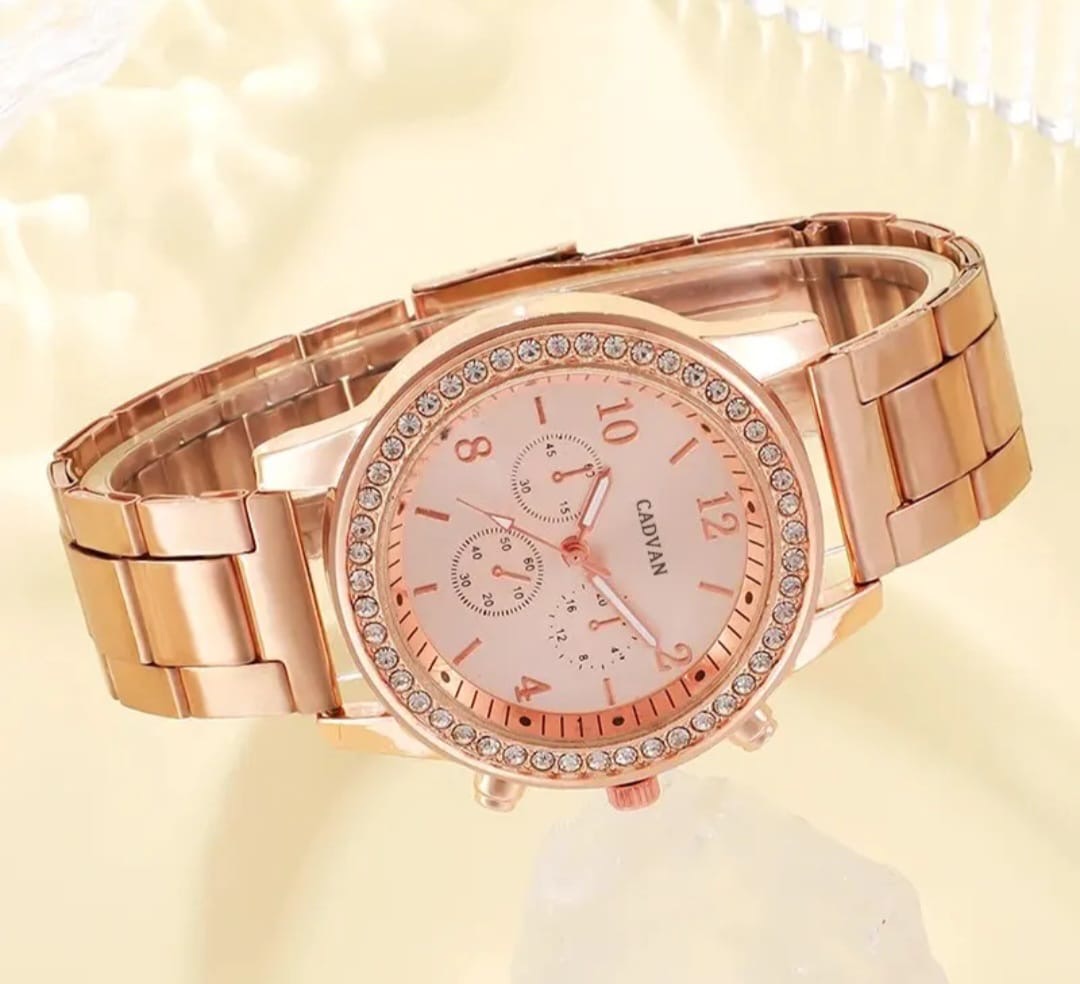 Rose Gold 6 Piece Rhinestone Jewelry Set