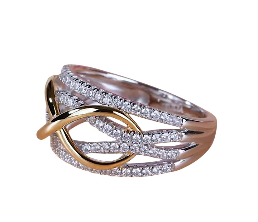 Infinity Bowknot Love Ring - 925 Sterling Silver & Shining Cubic Zircon Stones