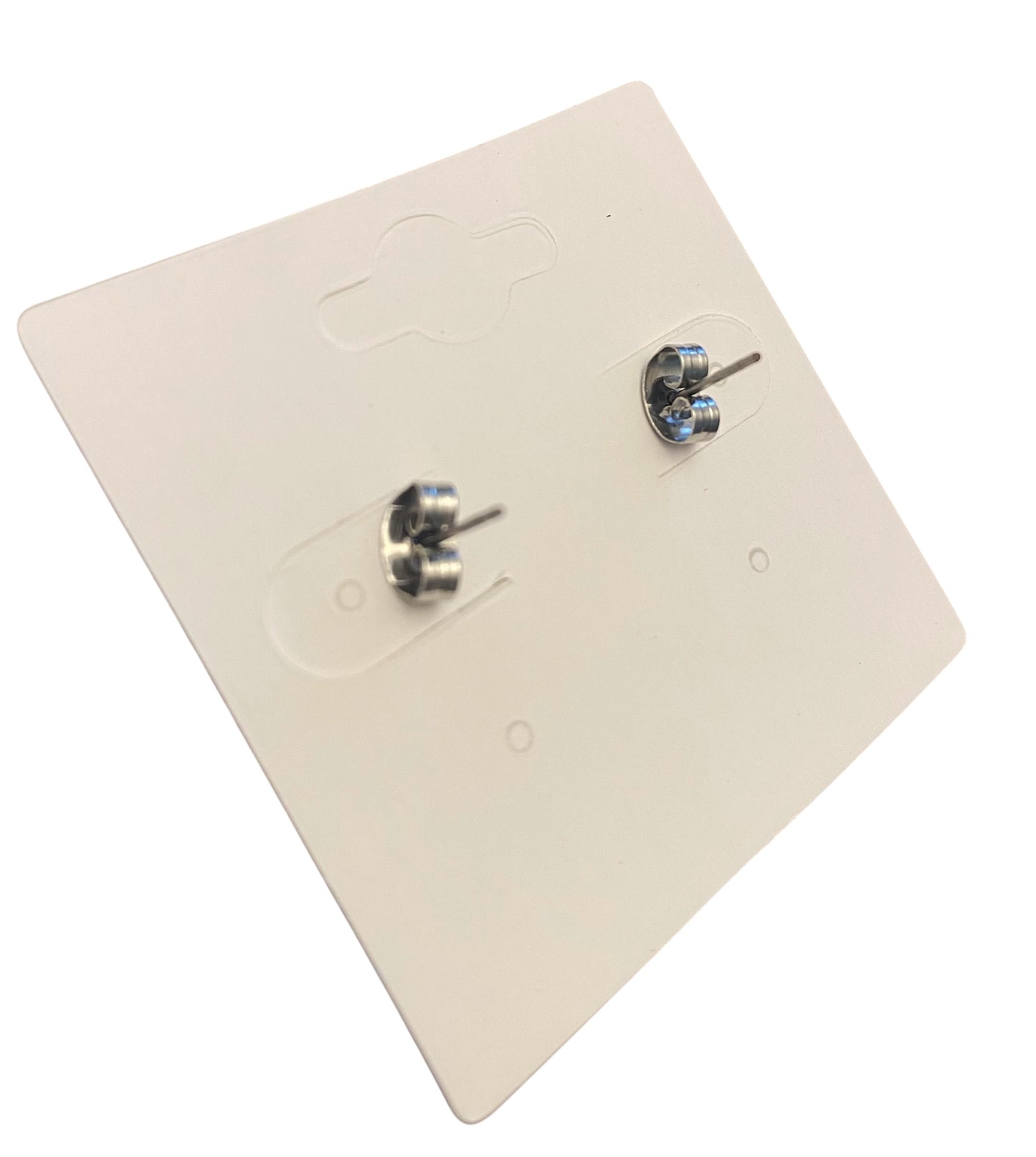 Schnauzer Dog Face Stud Earrings - Silver & Black