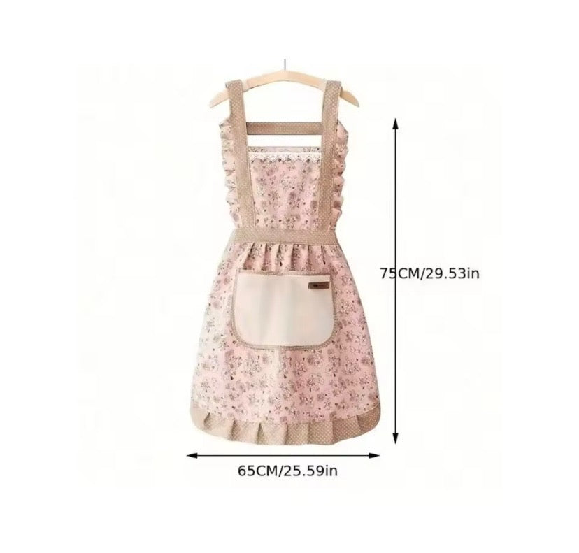 Women’s Floral Apron With Pocket