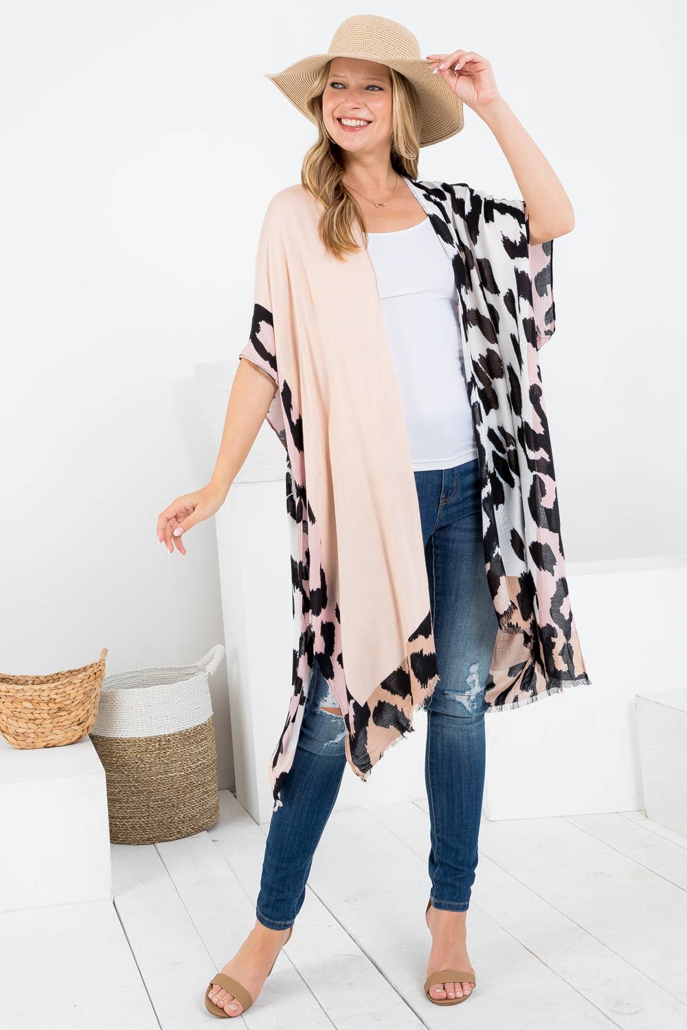 ANIMAL SKIN PATCH KIMONO