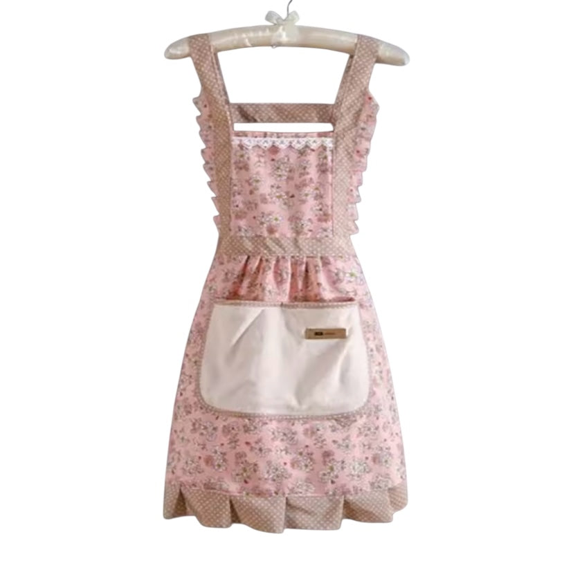 Women’s Floral Apron With Pocket