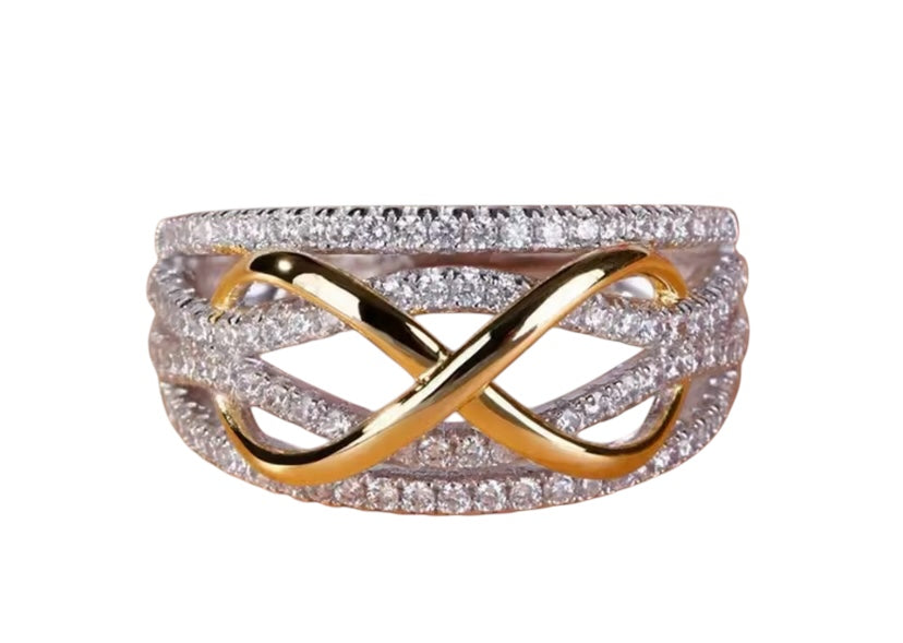 Infinity Bowknot Love Ring - 925 Sterling Silver & Shining Cubic Zircon Stones
