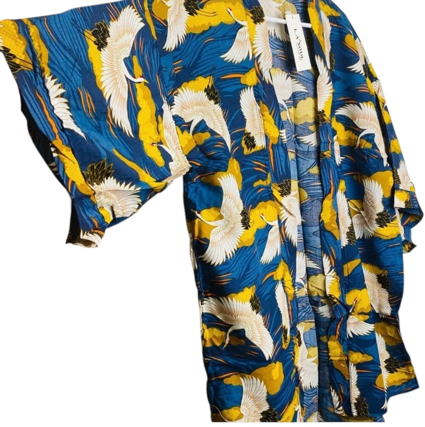 Flying Crane Print Kimono