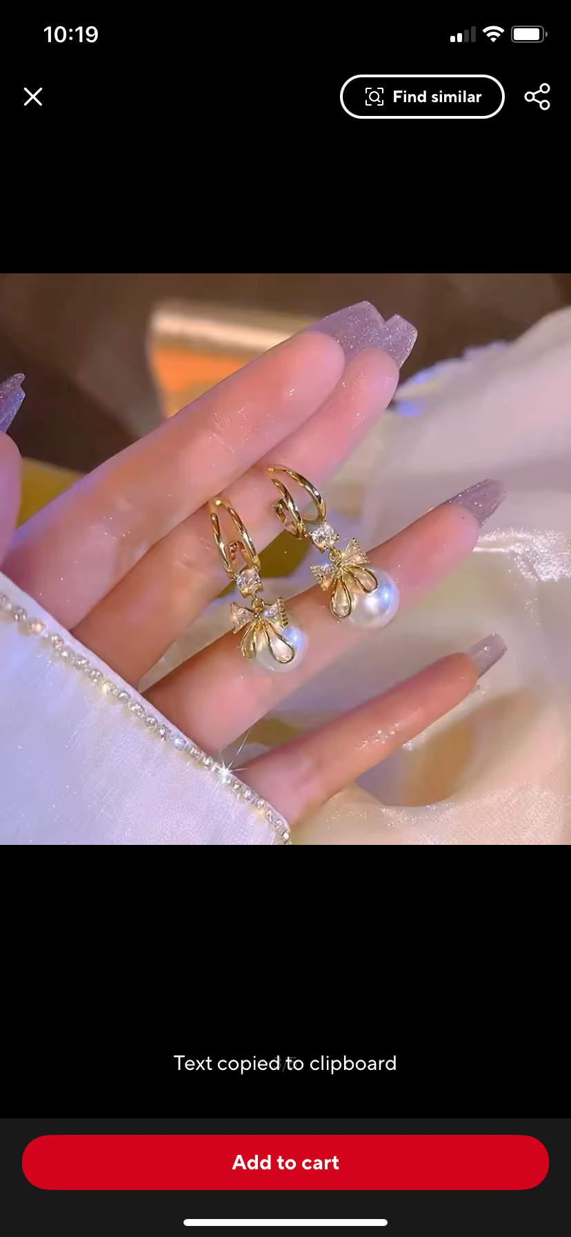 Bowknot Style Imitation Pearl Drop Earrings