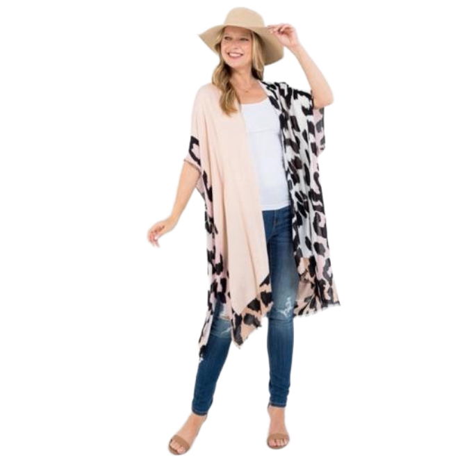 ANIMAL SKIN PATCH KIMONO