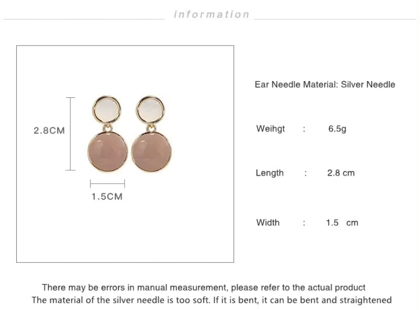 Drip Glazed Earrings - Peach, Ivory, Gold