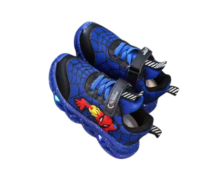 Boys Spiderman Mesh LED Light Up, Breathable Sport Shoes, Disney