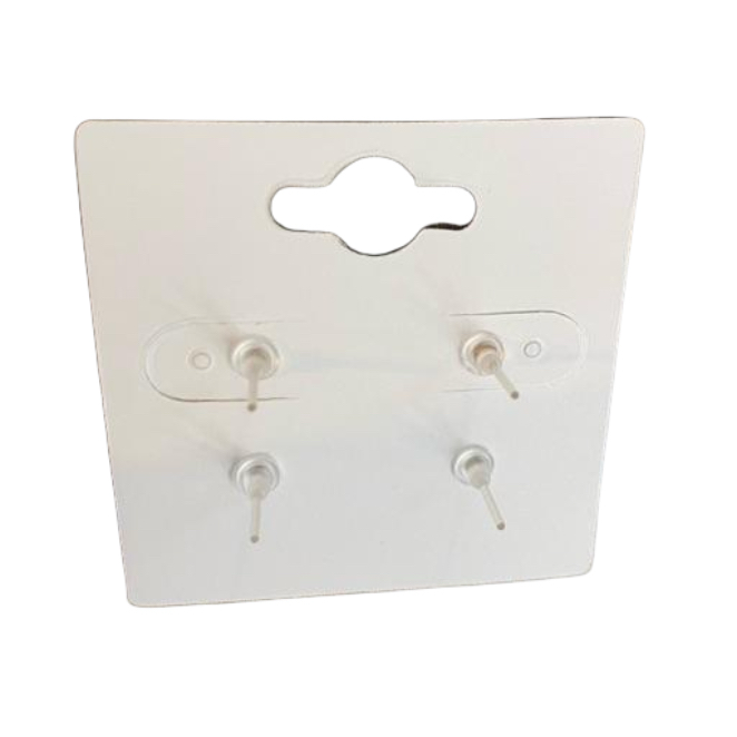 2 Pack Stud Earrings. Acrylic Backing. White & Gold Sets