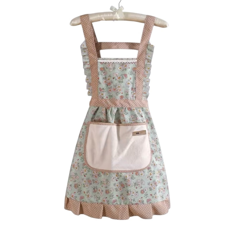 Women’s Floral Apron With Pocket