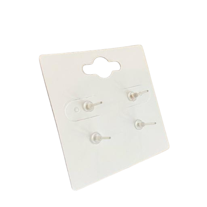 2 Pack Stud Earrings. Acrylic Backing. White & Gold Sets