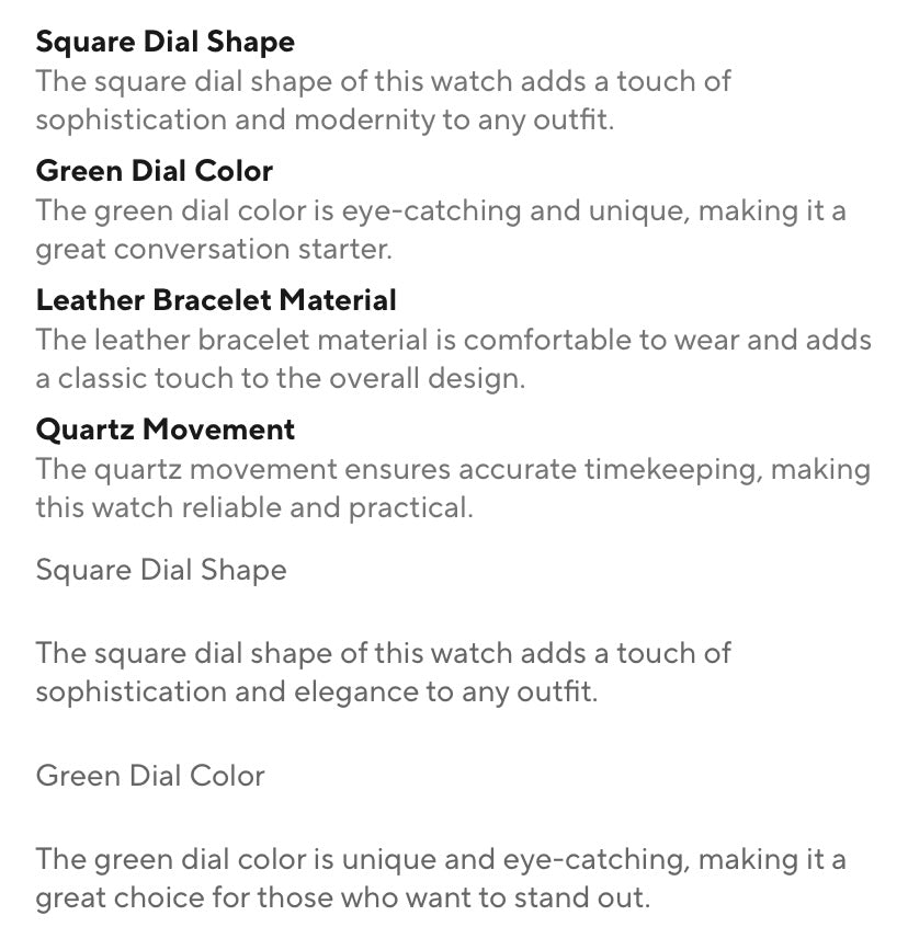 Women’s Luxury Green Quartz Leather Watch