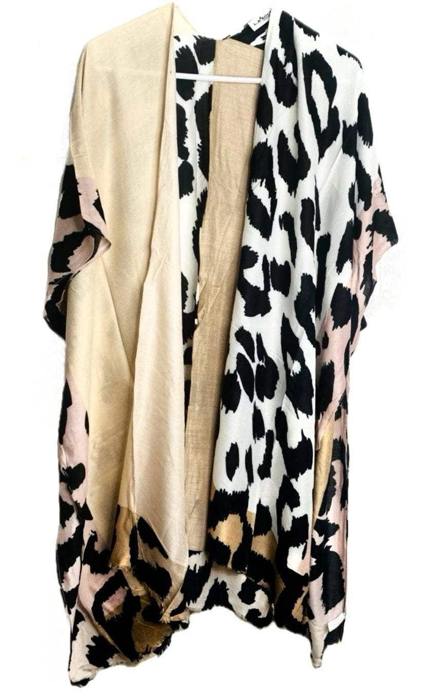 ANIMAL SKIN PATCH KIMONO