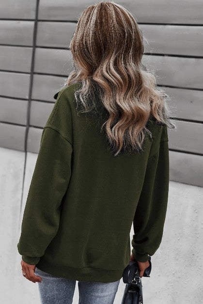 Women's Zip Up Solid Hoodie Pullover