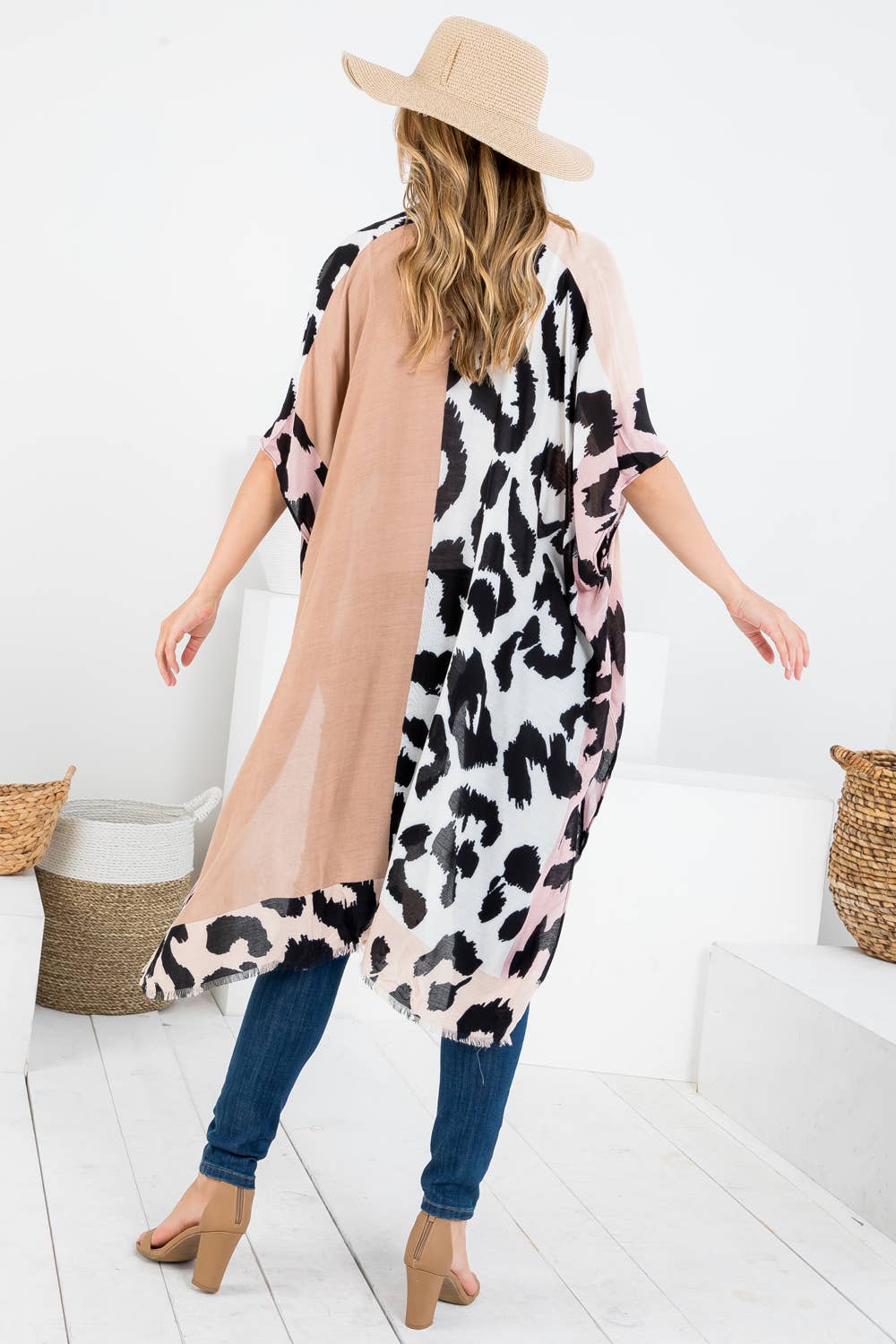 ANIMAL SKIN PATCH KIMONO