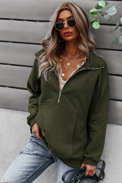 Women's Zip Up Solid Hoodie Pullover
