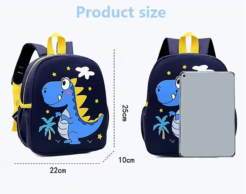 Mini Navy Blue Dinosaur Backpack - Toddler, Preschool, Kindergarten, Etc.