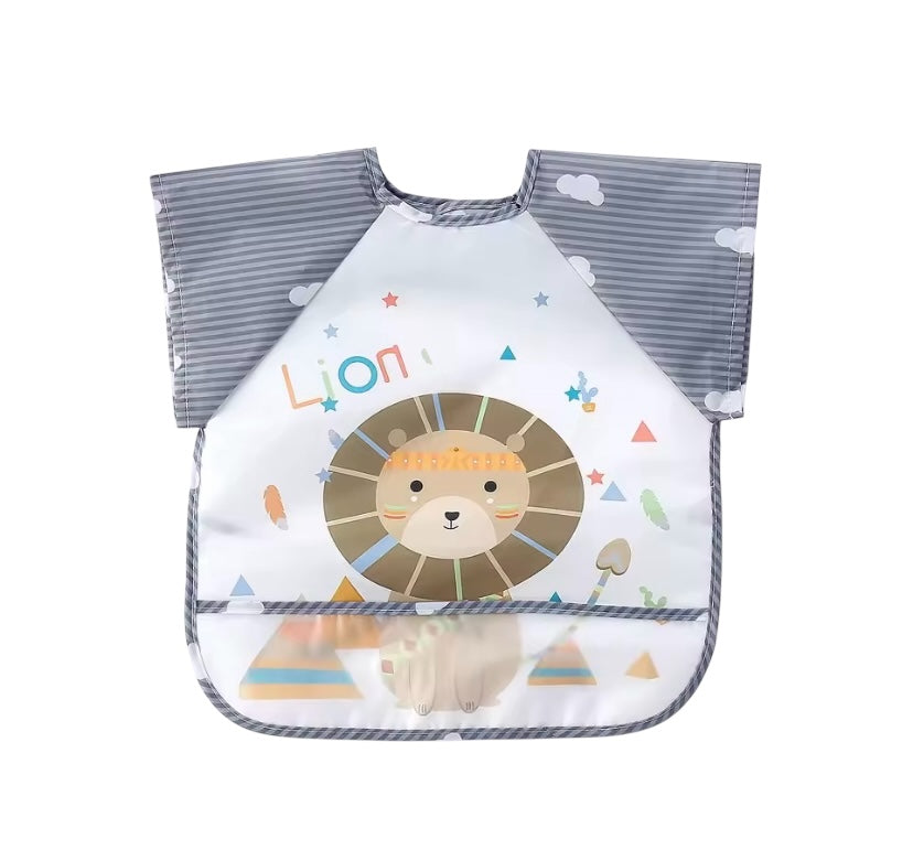Cute Lion Baby Bib With Wide Shoulder Coverage  - 0-3 Years