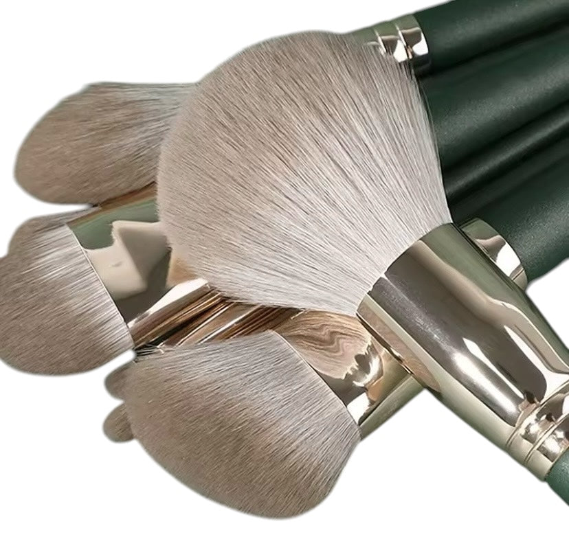 14 Pcs Makeup Brush Set - Green