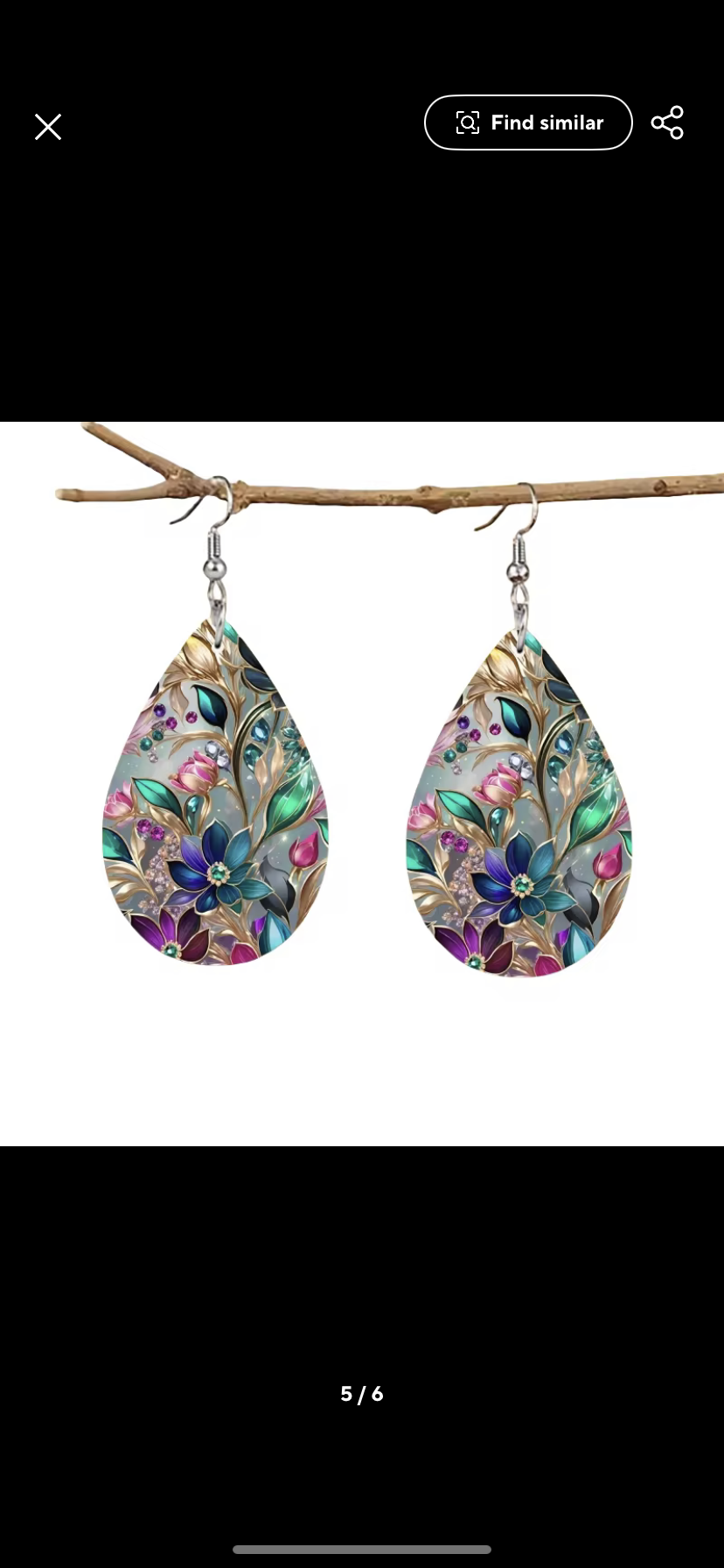 Floral Teardrop Gemstone Earrings with Multicolor Design