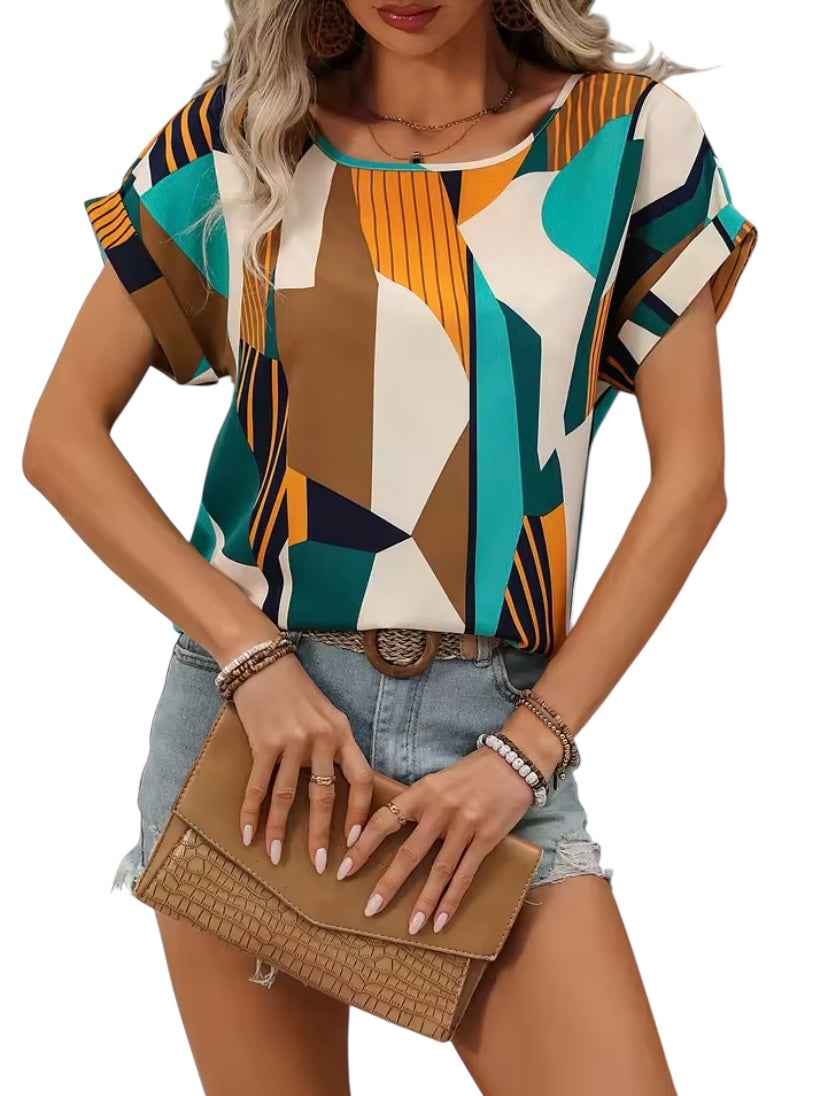 Geometric Print Top
