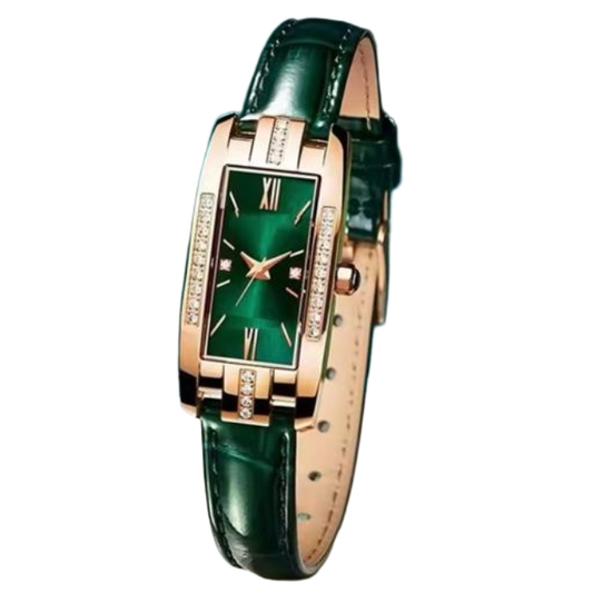 Women’s Luxury Green Quartz Leather Watch