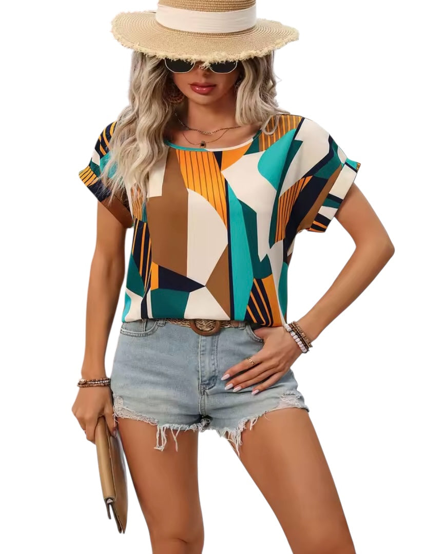 Geometric Print Top