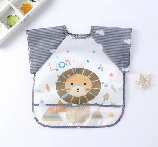 Cute Lion Baby Bib With Wide Shoulder Coverage  - 0-3 Years