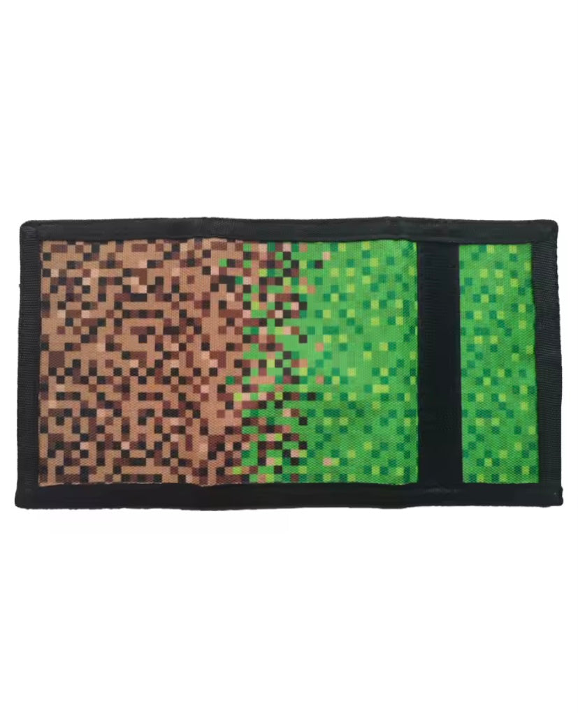 Minecraft Tri-Fold Wallet - Pixelated Green and Brown