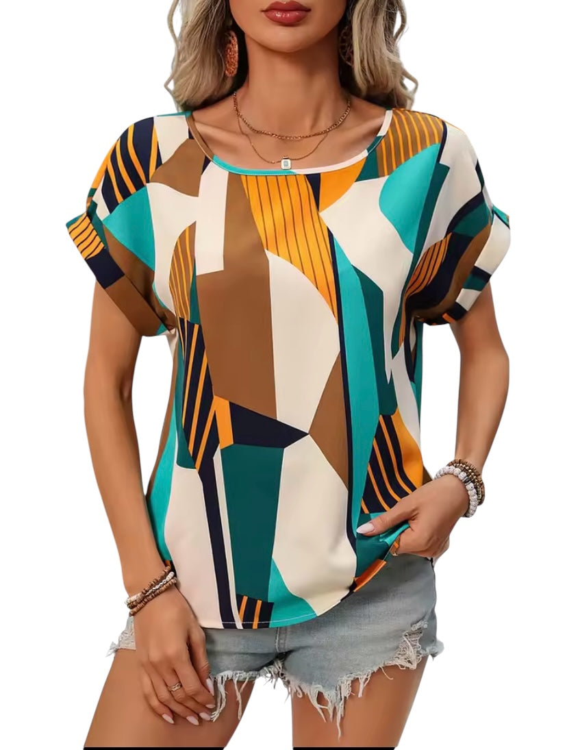 Geometric Print Top