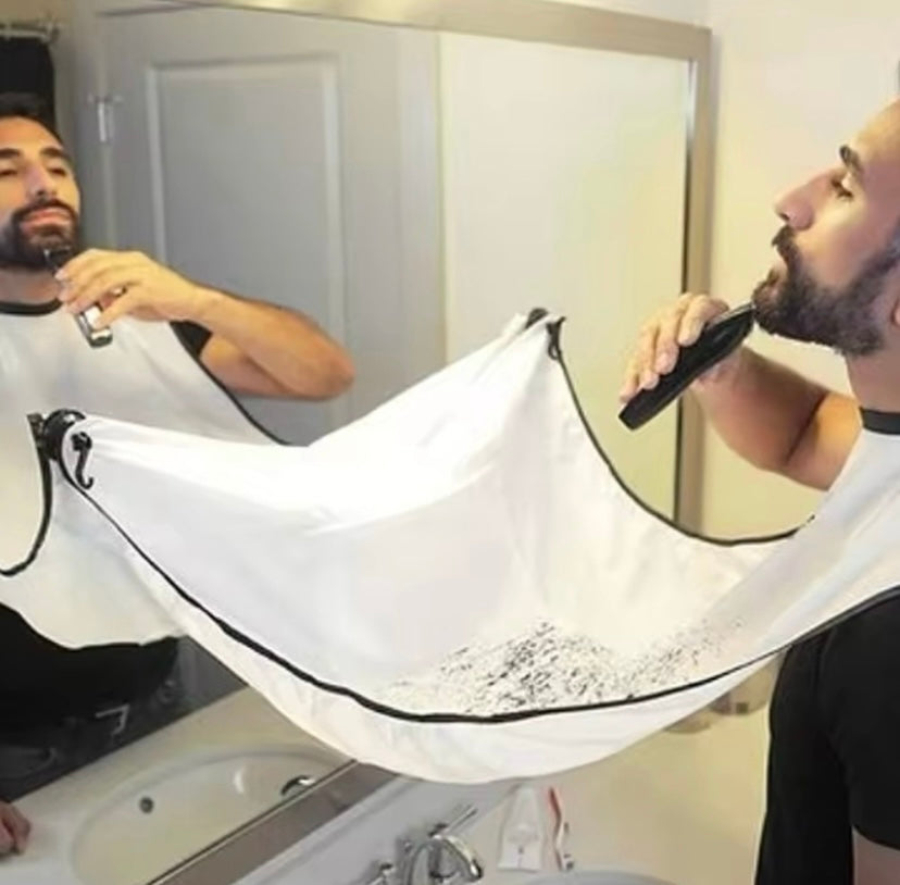 Men's Shaving Apron - Beard Shaving Care. White Color