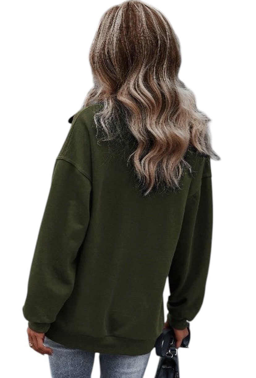 Women's Zip Up Solid Hoodie Pullover
