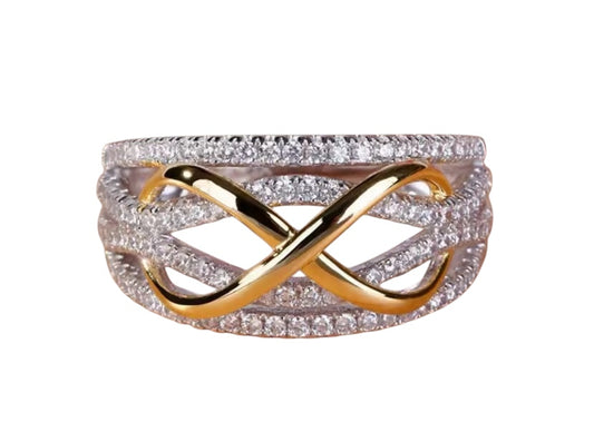 Infinity Bowknot Love Ring - 925 Sterling Silver & Shining Cubic Zircon Stones