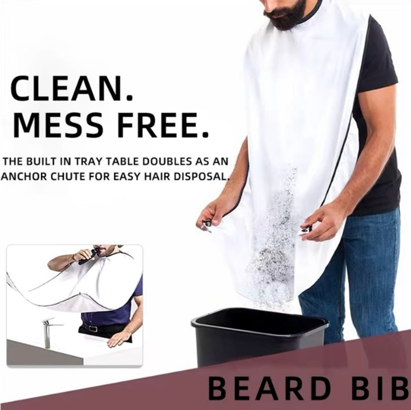 Men's Shaving Apron - Beard Shaving Care. White Color