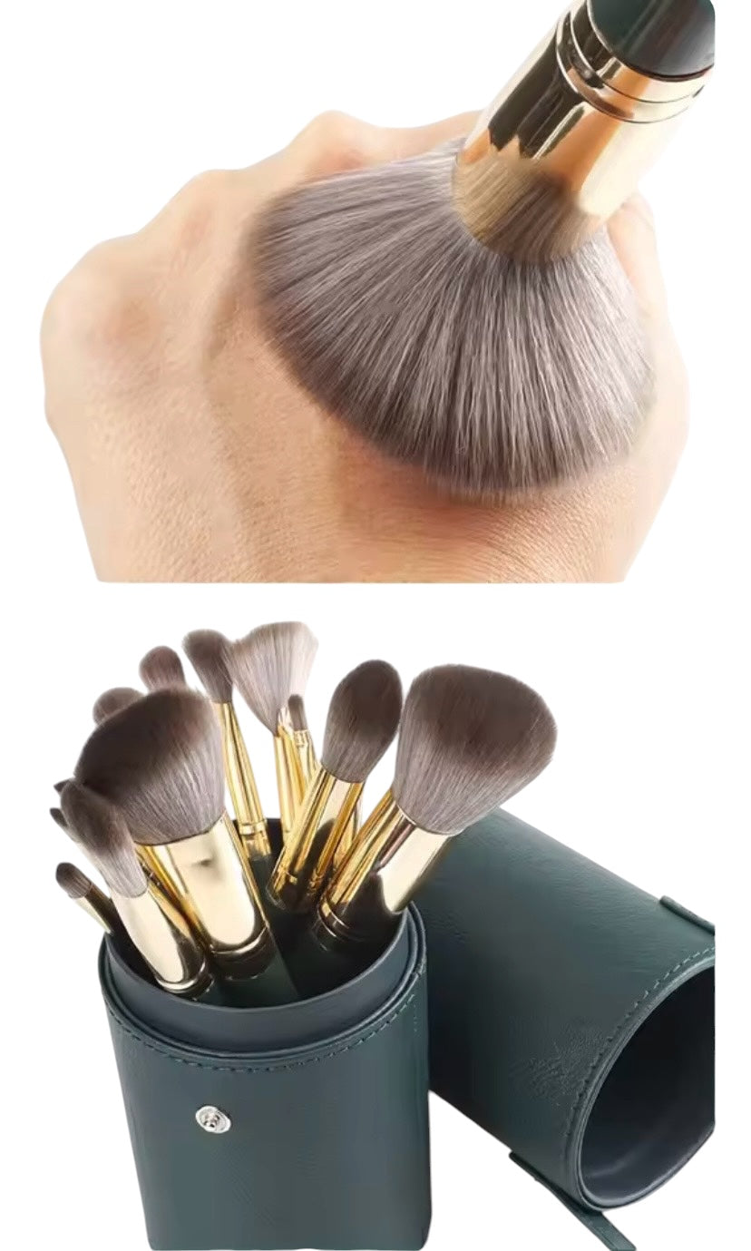 14 Pcs Makeup Brush Set - Green