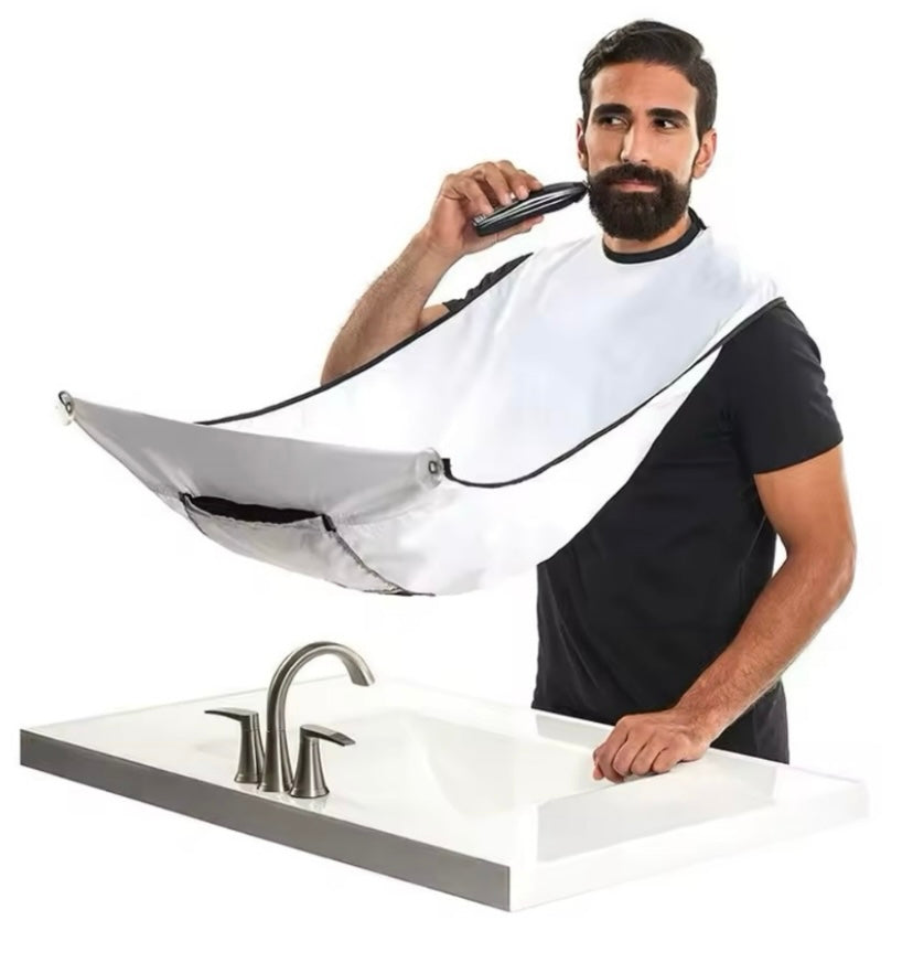 Men's Shaving Apron - Beard Shaving Care. White Color
