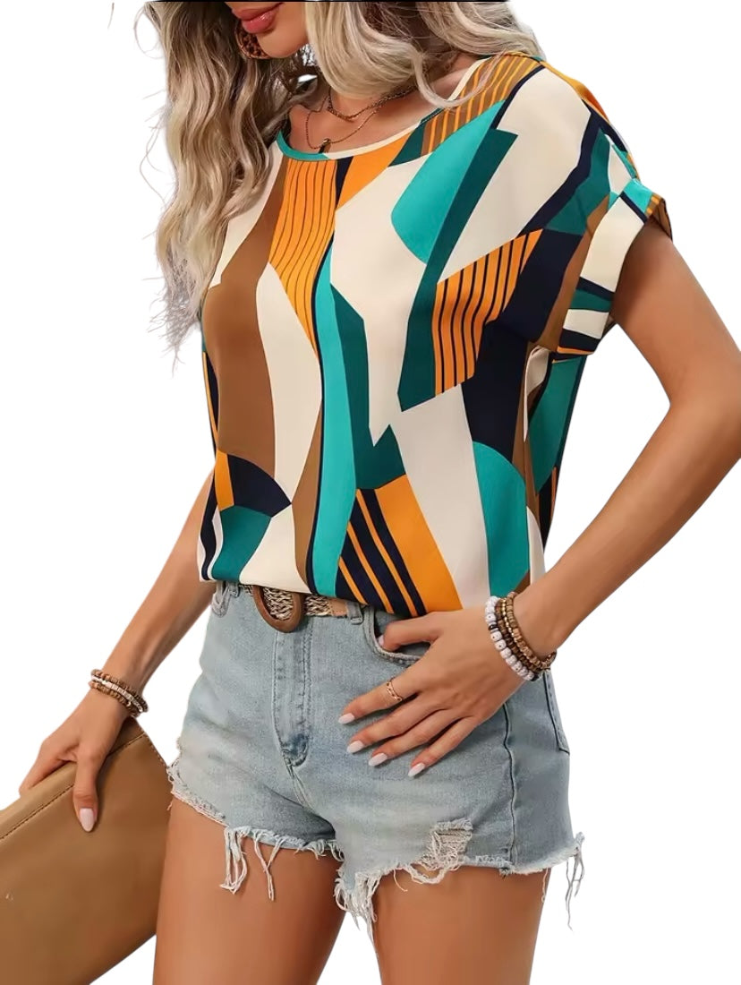 Geometric Print Top