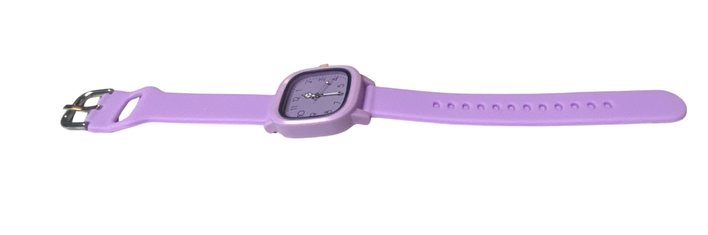 Purple Adjustable Analog Watch With Stainless Steel Back
