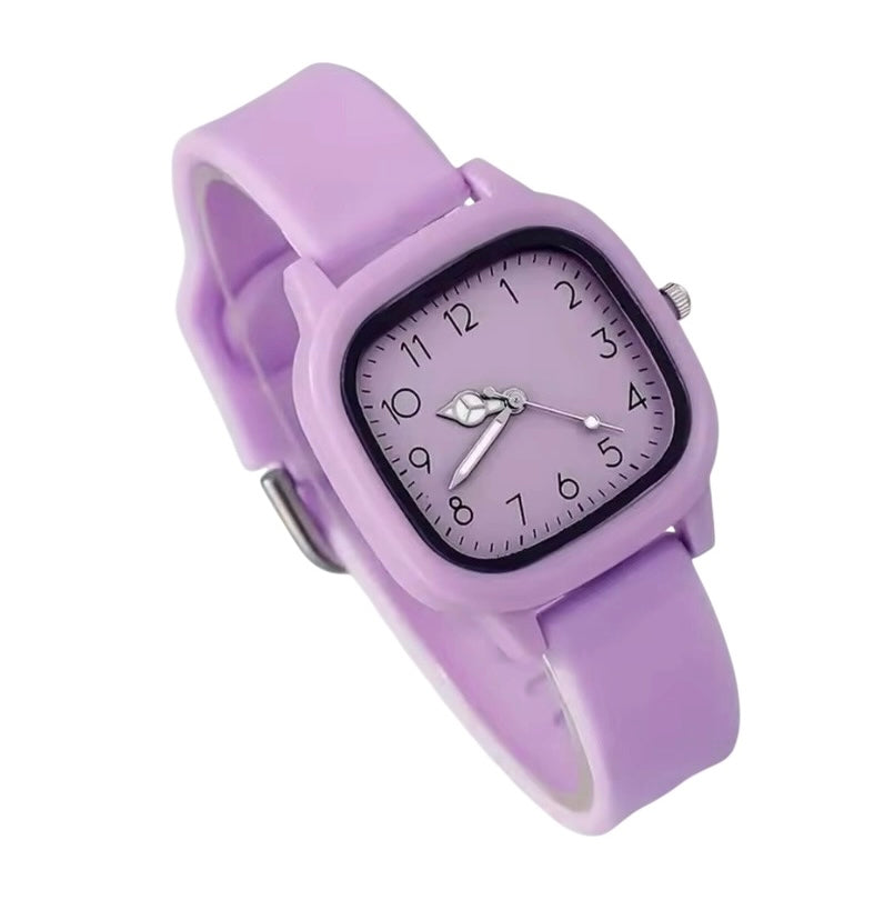 Purple Adjustable Analog Watch With Stainless Steel Back