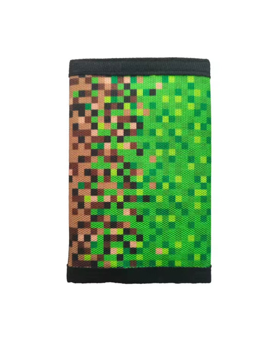 Minecraft Tri-Fold Wallet - Pixelated Green and Brown