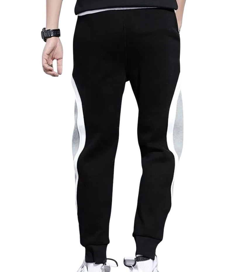 Men’s Stylish Black and White Drawstring Joggers