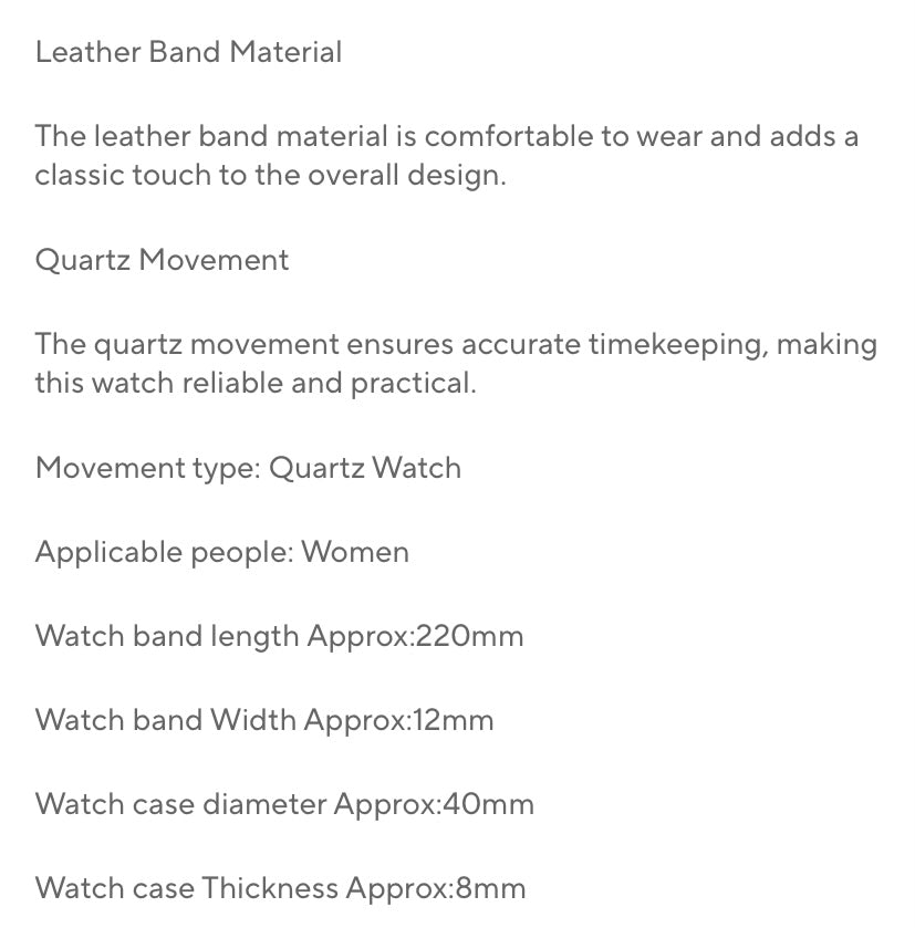 Women’s Luxury Green Quartz Leather Watch