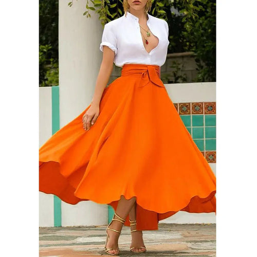 Boho Vintage, Women's Pleated Maxi Skirt, High Waist