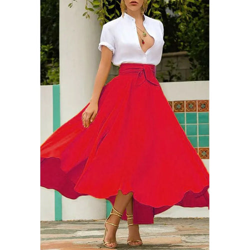 Boho Vintage, Women's Pleated Maxi Skirt, High Waist