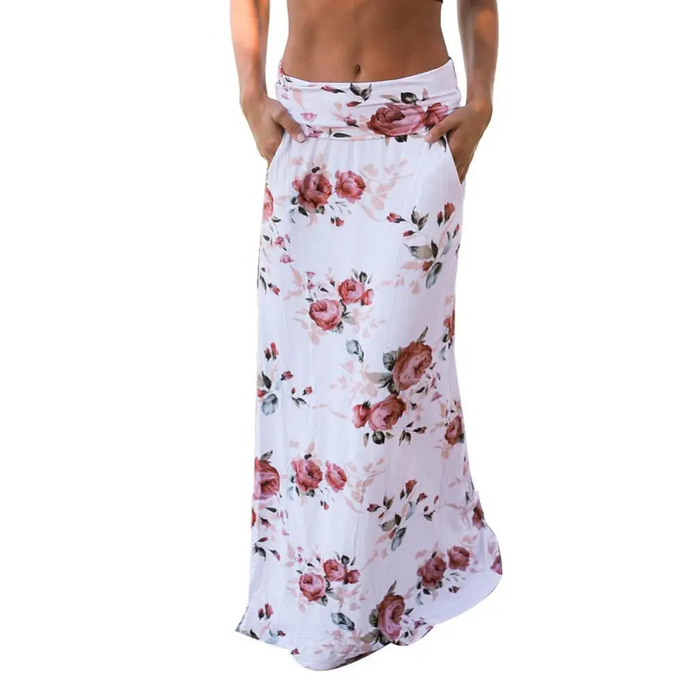 Women's Skirt, Boho, Women's Summer Beach, Flower Print